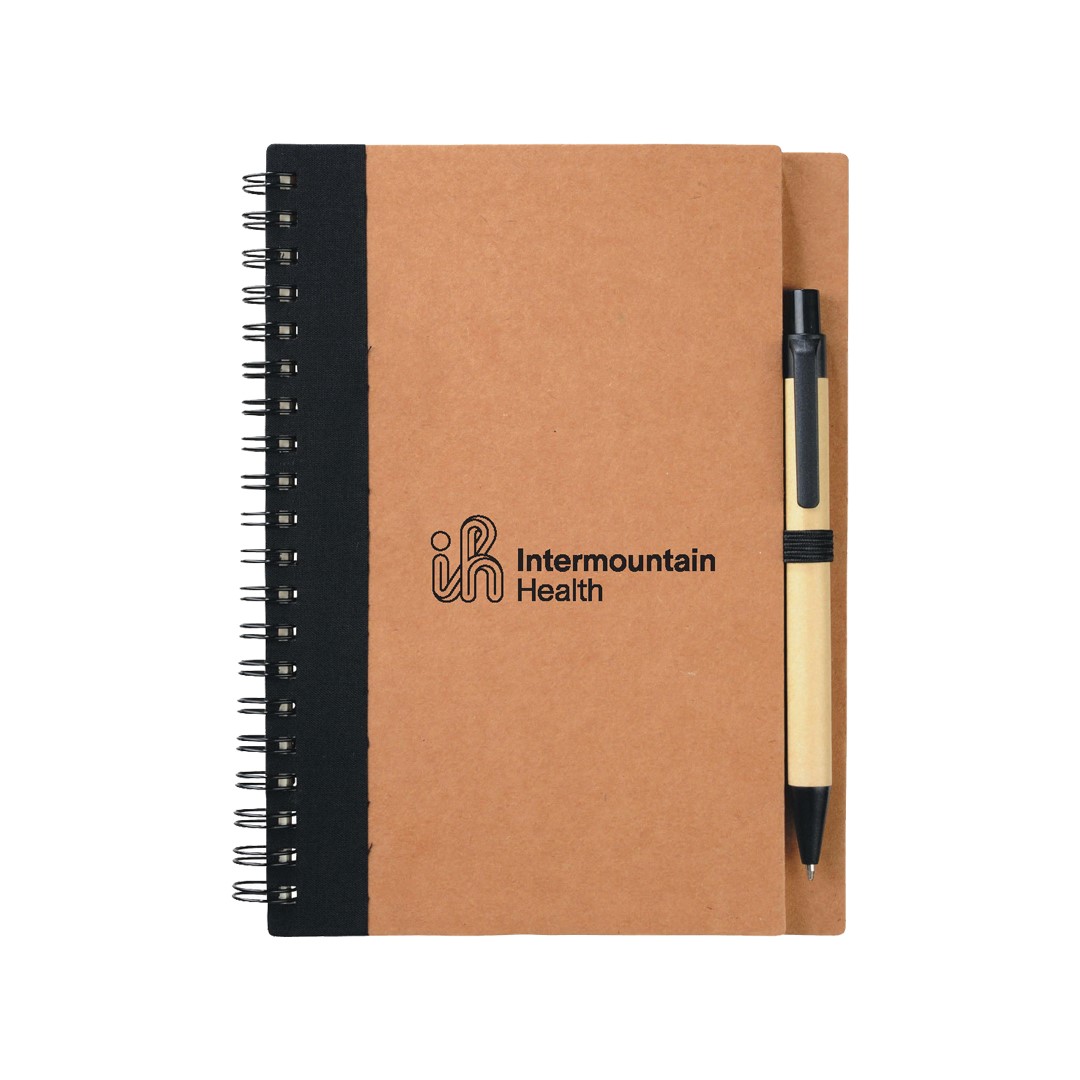 5"x7" Eco Friendly Spiral Notebook with pen 